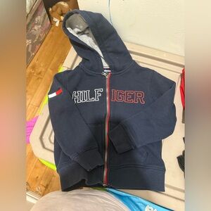 Tommy Hilfiger Kids Navy Hoodie with Red & White Accents